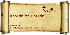 Koblász Anikó névjegykártya